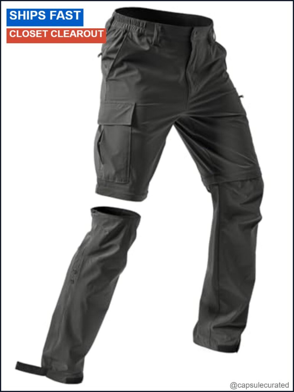 Convertible Hiking Pants Quick-Dry 4-Way Stretch Cargo Zip-Off